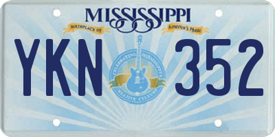 MS license plate YKN352