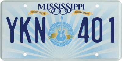 MS license plate YKN401