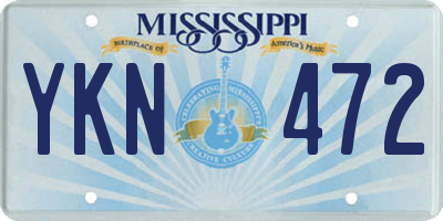 MS license plate YKN472