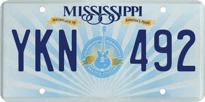 MS license plate YKN492