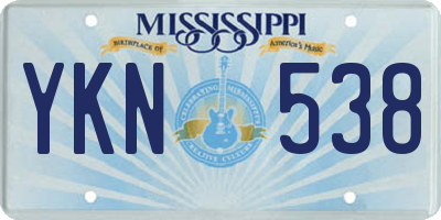 MS license plate YKN538
