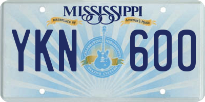 MS license plate YKN600