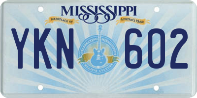 MS license plate YKN602