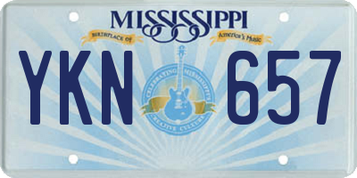 MS license plate YKN657