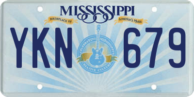 MS license plate YKN679