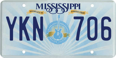 MS license plate YKN706