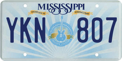 MS license plate YKN807