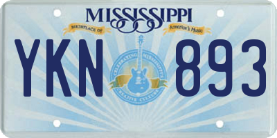 MS license plate YKN893