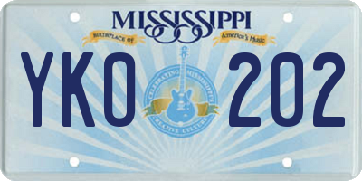 MS license plate YKO202