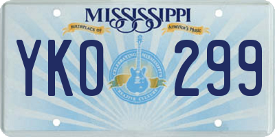 MS license plate YKO299