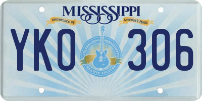 MS license plate YKO306