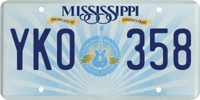 MS license plate YKO358