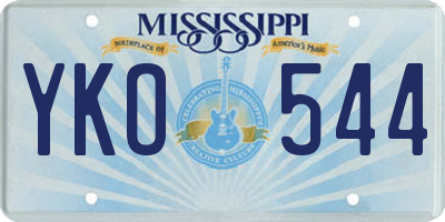 MS license plate YKO544