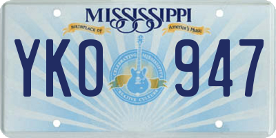 MS license plate YKO947