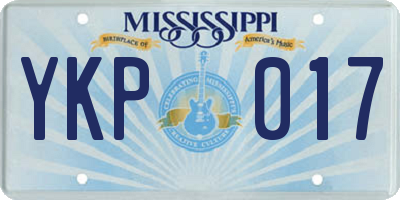 MS license plate YKP017