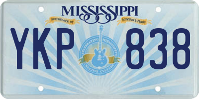MS license plate YKP838