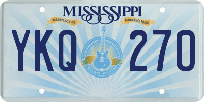 MS license plate YKQ270