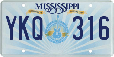 MS license plate YKQ316