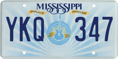 MS license plate YKQ347