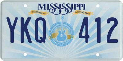 MS license plate YKQ412