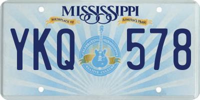 MS license plate YKQ578