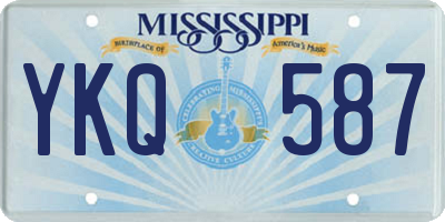 MS license plate YKQ587