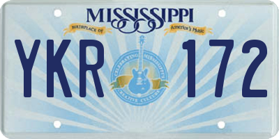 MS license plate YKR172