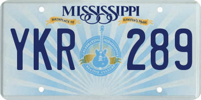 MS license plate YKR289