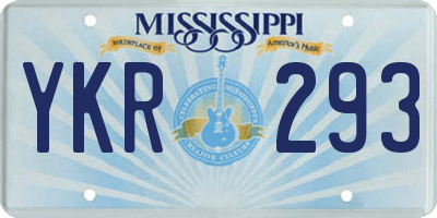 MS license plate YKR293