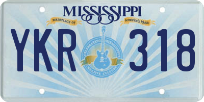 MS license plate YKR318