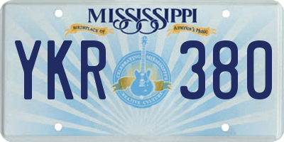 MS license plate YKR380