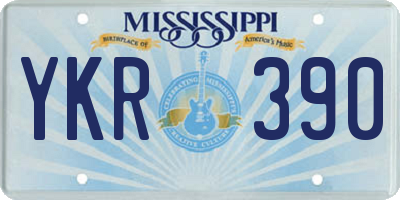 MS license plate YKR390