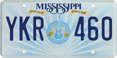 MS license plate YKR460