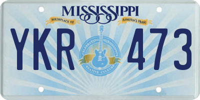 MS license plate YKR473