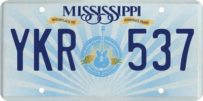 MS license plate YKR537