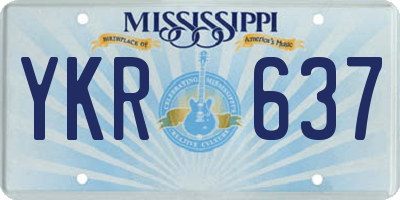 MS license plate YKR637
