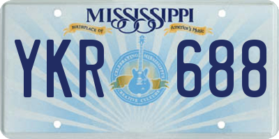 MS license plate YKR688