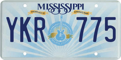 MS license plate YKR775