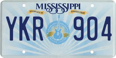 MS license plate YKR904