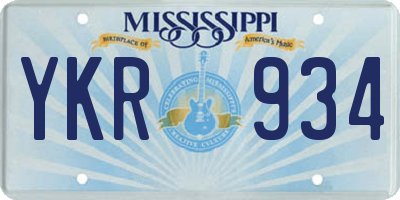 MS license plate YKR934