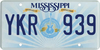 MS license plate YKR939