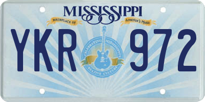 MS license plate YKR972