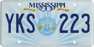 MS license plate YKS223