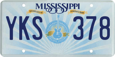 MS license plate YKS378