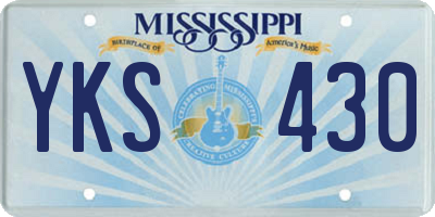 MS license plate YKS430