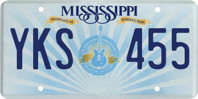 MS license plate YKS455