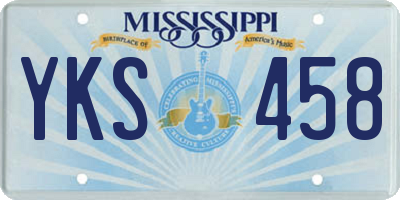 MS license plate YKS458