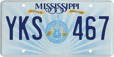 MS license plate YKS467