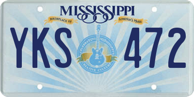 MS license plate YKS472