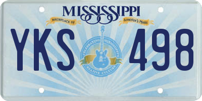 MS license plate YKS498